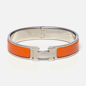 New! Clic H Bracelet Orange and Silver